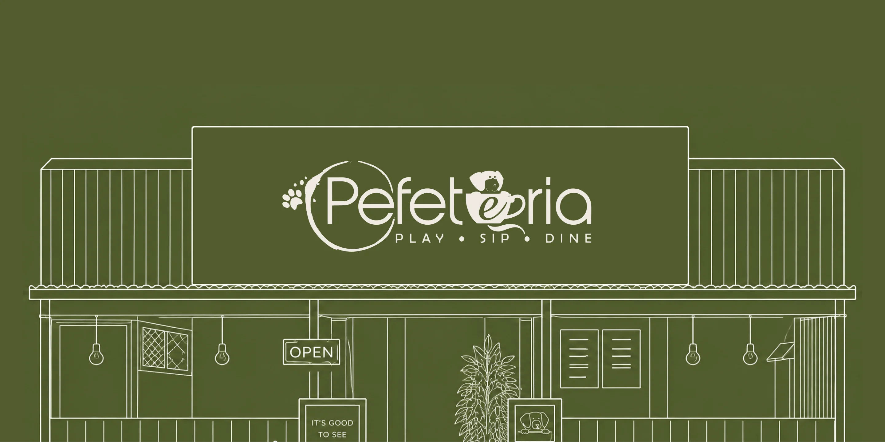 Pefeteria cafe storefront illustration